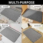 1pc embossed fiber carpet, bathroom living room anti slip mat, pebble floor mat, household items - Image 2