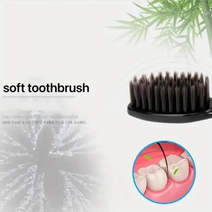 kf-S21b01c5d45334f0fb78613c3730a07410 10pcs Double Ultra Soft Toothbrush, Bamboo Charcoal NanoToothbrushes, Dental Personal Teeth Brush Support Adult Toothbrush - Image 5