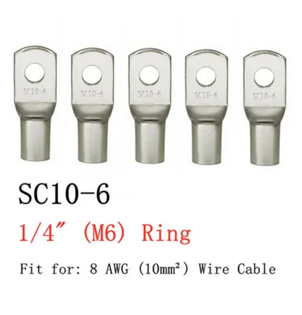 20PCS 4-25mm Assortment Tinned Copper Lugs Ring Crimp Terminals Battery Wire Welding Cable Connectors Kit - Image 2