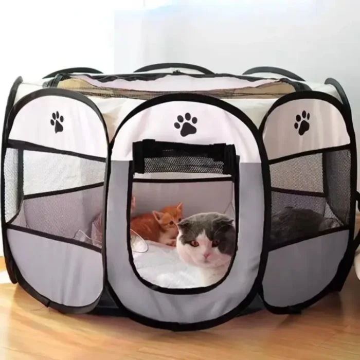 kf-S263a40189f9c4eb49db05a2079ba1e0cg Portable Foldable Pet Tent Kennel Octagonal Fence Puppy Shelter Easy To Use Outdoor Easy Operation Large Dog Cages Cat Fences - Image 1