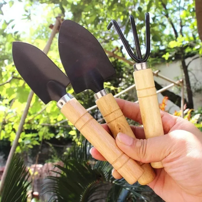 kf-S269263de33524a6199d6d0d1d244b760k 3Pcs/Set Mini Garden Tool Set For Garden Plants Flower Pot Cactus Vegetables Digging Weeding Indoor Small Plants Garden Tools - Image 2