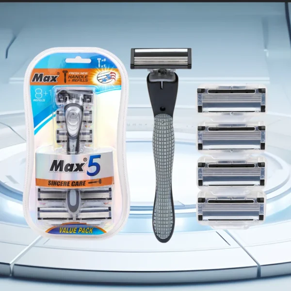 kf-S27a7eb034e74433ca1aec801622568b9B Shaver Brand New Design Men Razor Shaving Five Layer Shaver Reusable Razor Imported Blade - Image 1