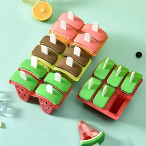 Ice Cream Mold With Cover Watermelon Shape Mold DIY Homemade Ice Popsicle Mould Frozen Juice Milk Kitchen Ice Cream Make Tools