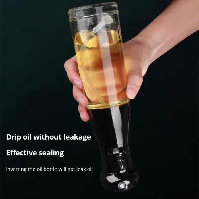 kf-S2861f2164f05431c83d8039f1745d6366 1pc Black Kitchen Oil Bottle Cooking Oil Spray 200ml Pneumatic Spray Bottle Fitness Barbecue Spray Oil Dispenser - Image 5