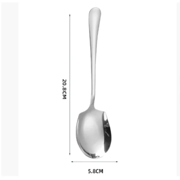 Stainless Steel Large Stainless Steel Rice Spoon Ergonomic Metal Serving Spoon Kitchen Flatware Salad Serving Utensils For Pasta - Image 4