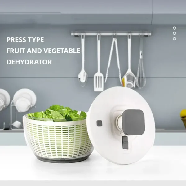 Press Type Vegetable Dehydrator Fruit Dryer Household Large Capacity Dehydrator Kitchen Accessories Drain Salad Basket Gadgets - Image 2