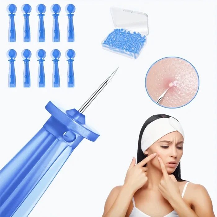 kf-S2c3c0748e87148a088ab33ea6219f78cP 50pcs Disposable Blackhead Remover Acne Needles Blackhead Remover Tool Removal and Facial Cleaning Stainless Steel Needles - Image 1