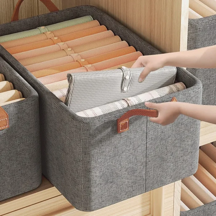 kf-S2e23447b52d642cbaccbd62034f7915aF 1pc Dustproof Clothes Quilts Storage Bag Organizers with Handle Non-woven Saving Space Bag Travel Storage Bedroom Bedding Bag - Image 2
