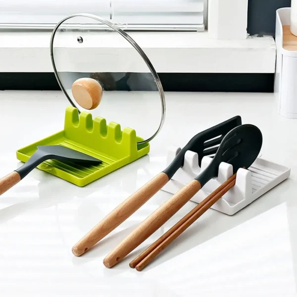 1PC Kitchen Spatula Rack Pot Lid Rack Shelves Countertop Shovel Spoon Shelf Soup Spoon Pad Put Soup Spoon Chopsticks Holder - Image 1