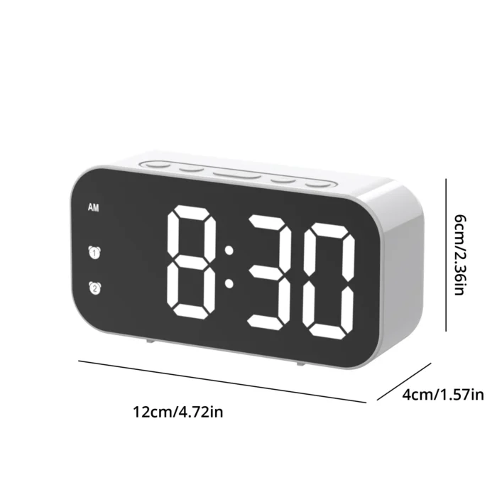 kf-S30105041e4a84f62bc17b163281f931fR LED Mirror Table Clock Digital Alarm Snooze Display Time Desktop Electronic Table Clocks Desktop Clock - Image 6