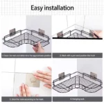 Iron Triangle Rack For Kitchen Bathroom Storage Rack Thickened Love Corner Rack Storage Rack Durable - Image 5