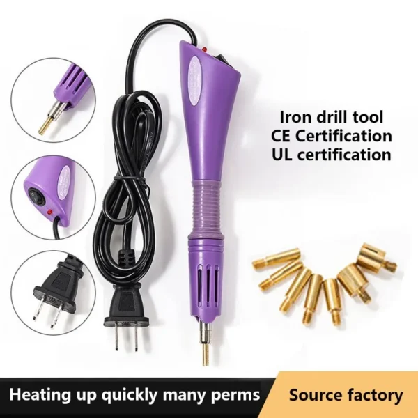 EU /US Purple Hotfix Rhinestone Applicator Hot Fix Applicator Fast Heating Iron-on Wand Heat-fix Rhinestones Glass Diamond Tool - Image 1