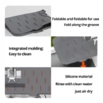 1PC Grey 37X14CM Kitchen Faucet Absorbent Mat Sink Splash Guard Silicone Drainage Drying Pad Countertop Protection - Image 5