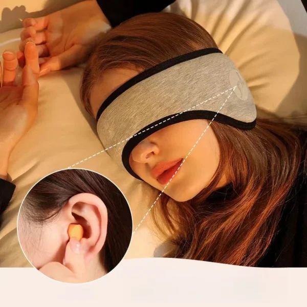 2 in 1 Noise-reducing Sleep Earplugs Adjustable Eye Mask InsulatedEarplugs Travel Nap Lunch Break Sound Insulation Earmuffs - Image 2