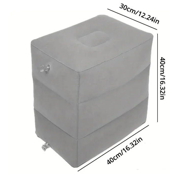kf-S325e900a2f9c49afa36be4d496b34819V 1pc Inflatable Foot Rest Pillow For Travel Portable Adjustable Three Layers Height Stool For Foot Rest Leg Cushion Pillow - Image 6