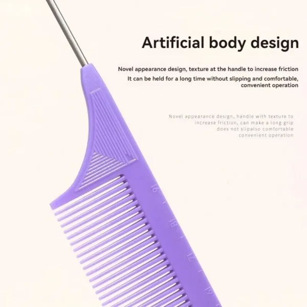 New Three-piece Hair Brush Set Sharp-tail Comb Three-row Hair Comb Steel Needle Mouse Tail Comb Toothbrush Eyebrow Brush Tool - Image 2