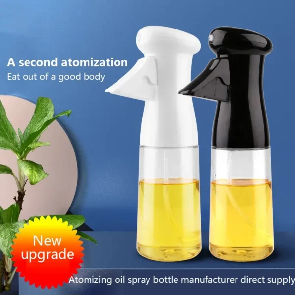 1pc Black Kitchen Oil Bottle Cooking Oil Spray 200ml Pneumatic Spray Bottle Fitness Barbecue Spray Oil Dispenser - Image 3