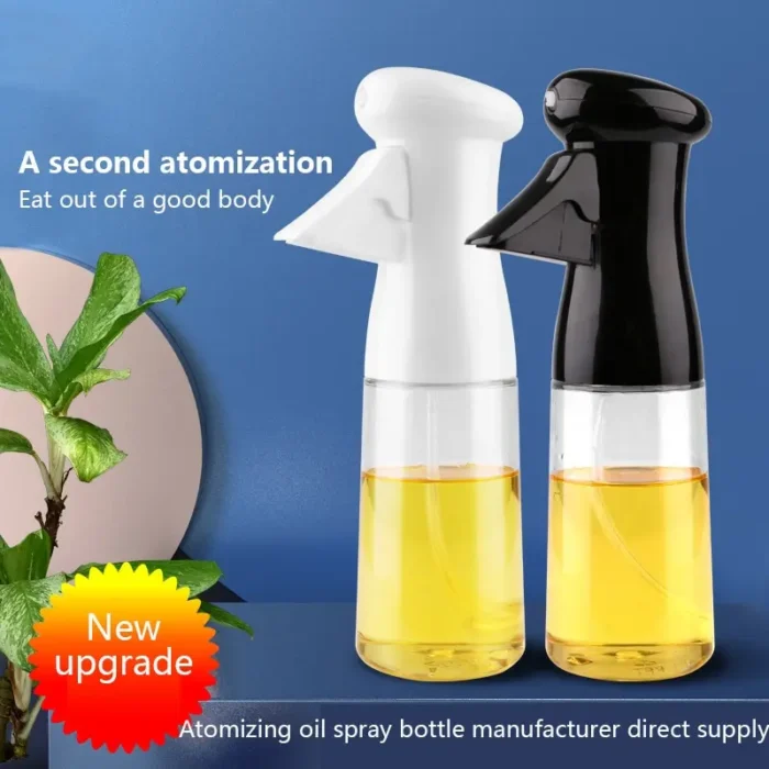 kf-S33bb84280e6b42ccb77e0222b94fdcfbL 1pc Black Kitchen Oil Bottle Cooking Oil Spray 200ml Pneumatic Spray Bottle Fitness Barbecue Spray Oil Dispenser - Image 3