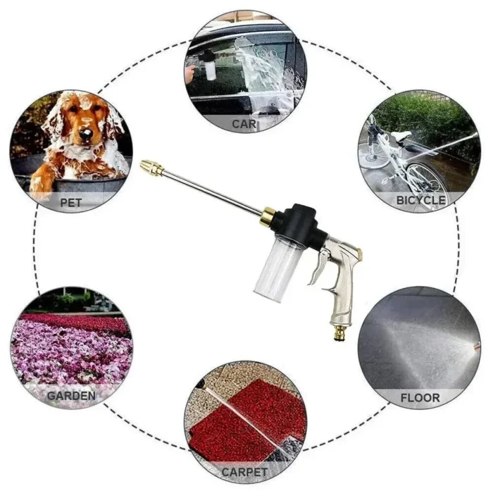 kf-S33ed2165d45446c0861925d09e7fac72F High Pressure Car Wash Foam Pots Lances Irrigation Tools Adjustable Metal Sprinkler Garden Watering Hose Sprinkler - Image 4
