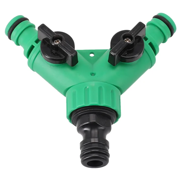 kf-S343c2fe3558c43b1acdc1cb8251cbf1dl 2 Way Garden Water Pipe Connectors Pipe Adapter Y Shape Hose Splitter Valve Three Way Plastic Valve With Switch - Image 1
