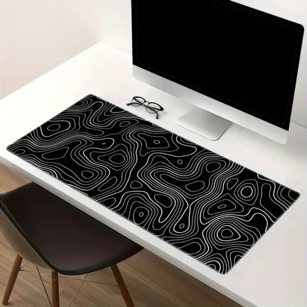 Large Extended Gaming Mouse Pad with Non-Slip Rubber Base,Topographic Design,for Full Desk Keyboard and Mouse Support - Image 5