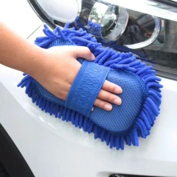 1 Pc Blue Microfiber Chenille Car Wash Sponge Care Washing Brush Pad Cleaning Tool Auto Washing Towel Gloves Styling Accessories - Image 5