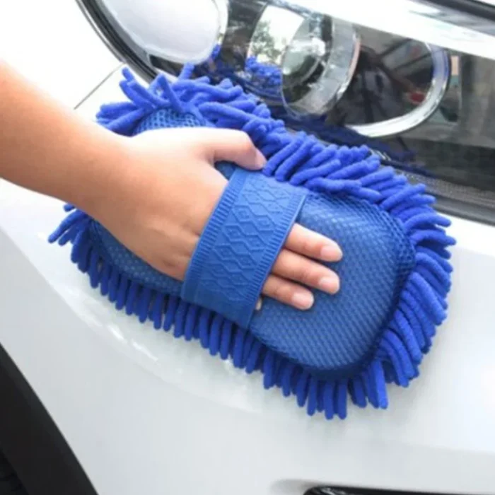 kf-S3856586b88a540a7a2fce77d415ec5baz 1 Pc Blue Microfiber Chenille Car Wash Sponge Care Washing Brush Pad Cleaning Tool Auto Washing Towel Gloves Styling Accessories - Image 5