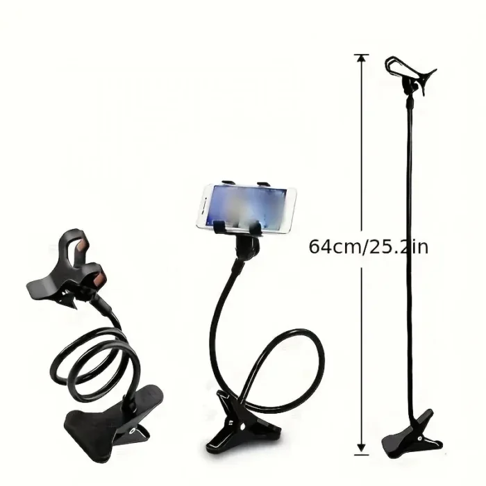 kf-S38aea45a50874dc28a83268bfc30edd04 1PC Lazy Mobile Phone Holder Universal Version Double Clip Bedside Phone Holder Multi-functional Bed Extension Creative Tool - Image 6