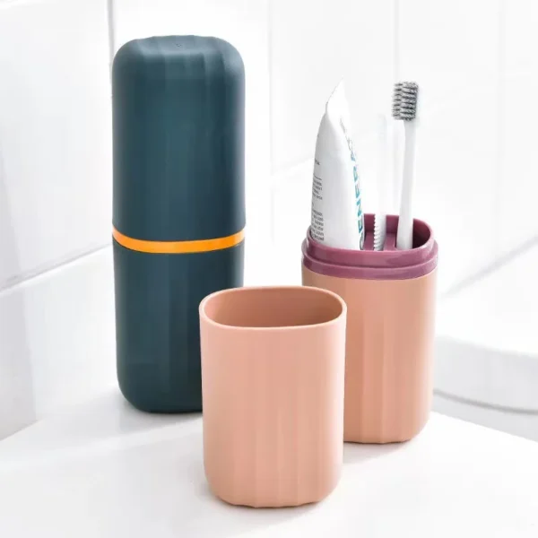 Simple Home Travel Rinse Cup Mouthwash Cup Tooth Bucket Toothbrush Toothpaste Storage Box Toothpaste Box Portable Set - Image 1