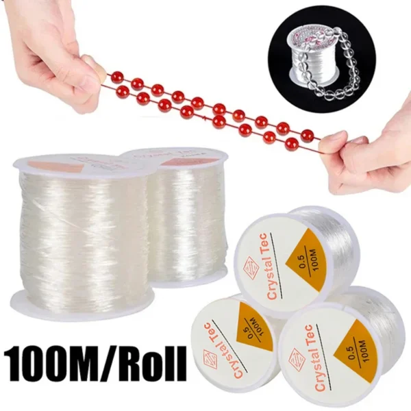 2pcs Transparent Elastic Bracelet String Cord For Jewelry Making And Bracelet Necklace Making,For Sewing Thread - Image 1