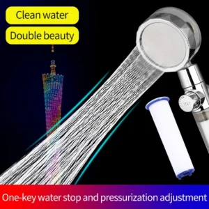 New Propeller Driven Shower Head Cotton Filter Turbocharged High Pressure Handheld Shower Nozzle
