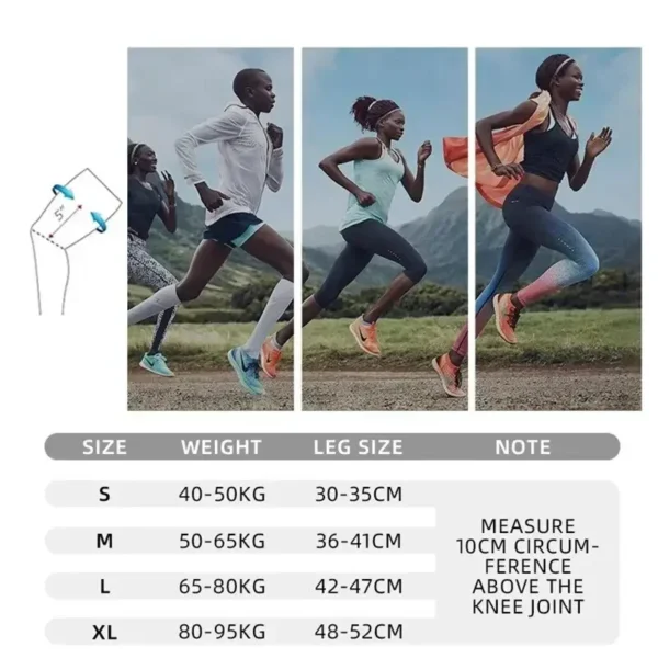Knee Compressions Sleeve with Adjustable Straps for Running Working Out and Sports Wearing All Day - Image 6