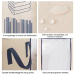 1Pc Futon Storage Bag Non-Woven Fabrics Transparent Visual Window for Quilt Storage Household Items Storage Bag - Image 5