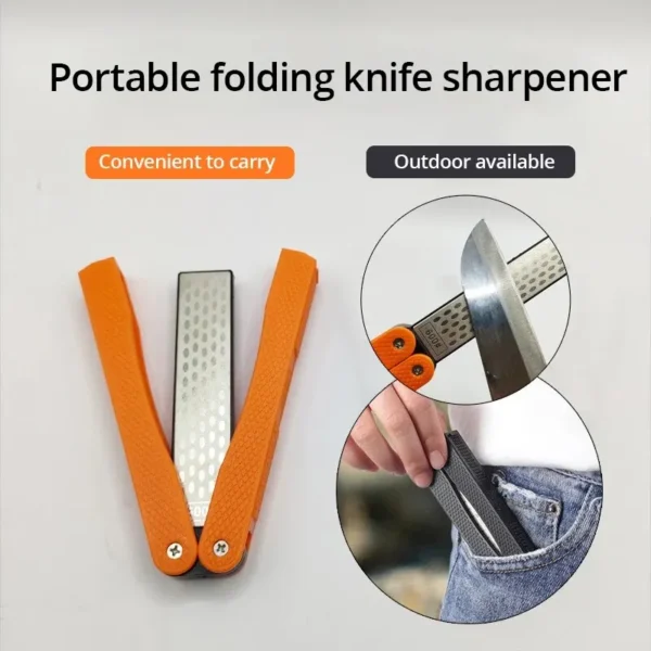 1pc Portable Double Side Grindstone Professional Kitchen Sharpener for Pocket Folding Knife Sharpening Stone Sharpener Diamond - Image 2