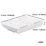 1pc White SelfAdhesive Storage Drawer Box Makeup Pencil Tray Desk Hidden Under Desk Stand Self-adhesive Under-drawer Storage Box - Image 6