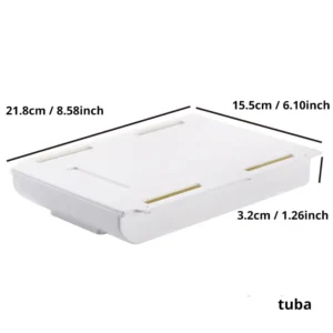 1pc White SelfAdhesive Storage Drawer Box Makeup Pencil Tray Desk Hidden Under Desk Stand Self-adhesive Under-drawer Storage Box
