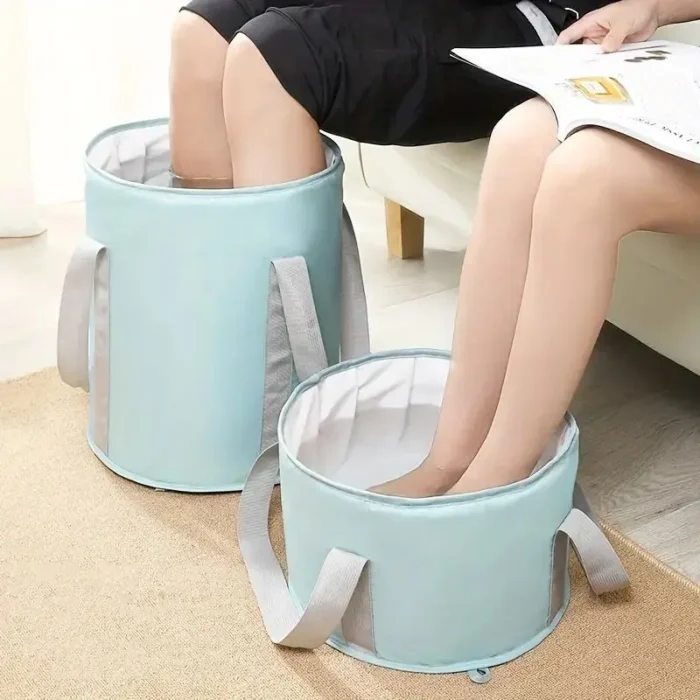 kf-S3e9d8d5b90b64bc5acff3af787b66c21Y 1pc Portable Collapsible Foot Bath Basin with Handles Perfect for Soaking Feet Traveling Camping and Outdoor Activities - Image 1