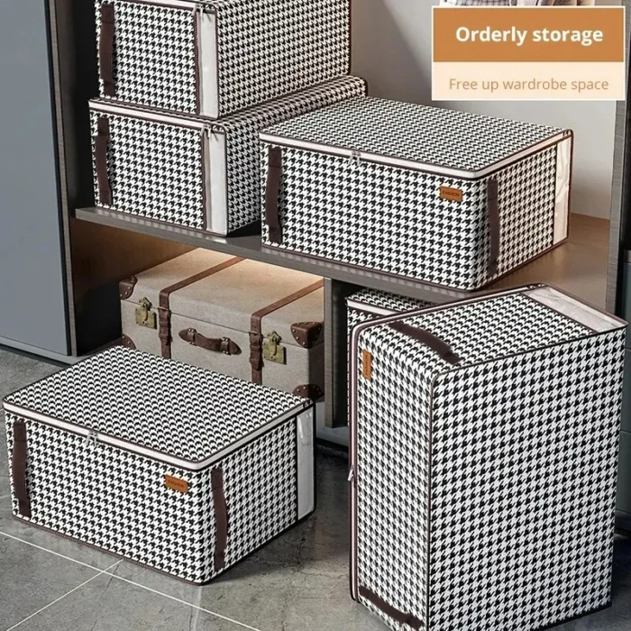 kf-S3f0bef65217647559e2157af68c08df7F Thickened Non-woven Quilt Storage Bag For Household High-capacity Clothing Clothes Packaging Bag Organizing Luggage Bag - Image 3