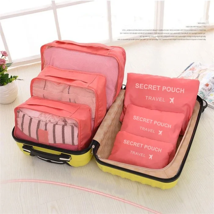 kf-S3f2ca76539694d769058ff13265e66c7K 6pcs Travel Storage Bag Large Capacity Luggage Clothes Sorting Organizer Set Suitcase Pouch Case Shoes Packing Cube Bag - Image 2
