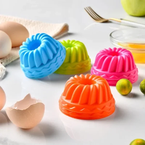 6Pcs Silicone Cake Molds Muffin Cake Cups Egg Tart Cupcake Dessert Baking Mold Bakeware Tools Color Random - Image 2
