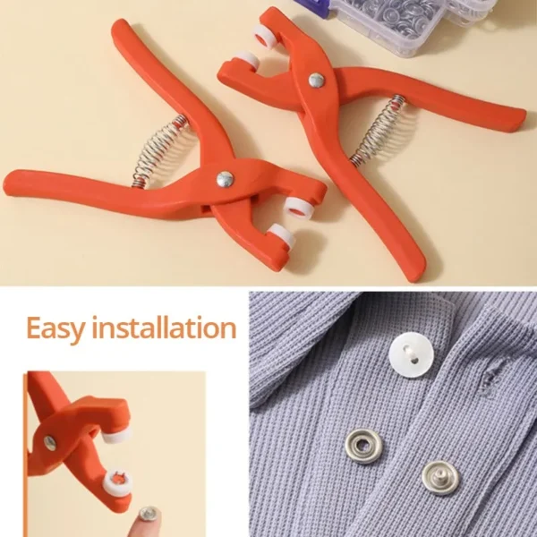 Snap Button Kit With Hand Pressure Pliers 50pcs Snaps , Metal Snaps For Sewing, Sewing Snaps For DIY Crafts Clothes Hats - Image 3