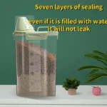 1.5kg/2kg Dog Cat Food Pail Plastic Storage Tank with Measuring Cup Container Moisture-proof Sealed Jar Pet Supplies Accessories - Image 2