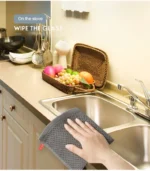 6PCS No Trace Honeycomb Absorbent Dish Tableware Kitchen Rag Towel Glass Cleaning Cleaning Tool Towel - Image 2
