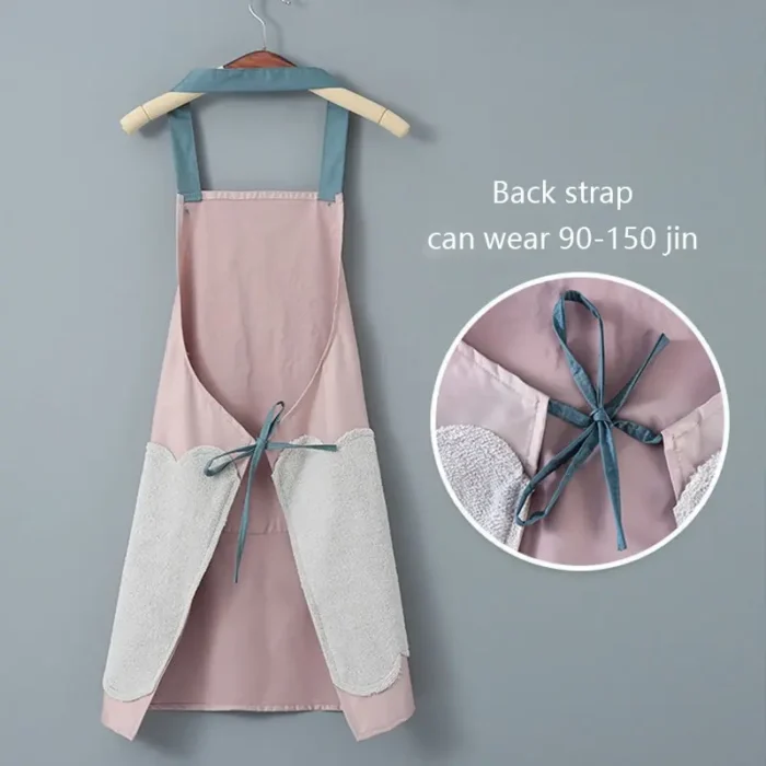 Hand-wiping Kitchen Household Cooking Apron Oil-proof Waterproof Men Women Adult Waist Fashion Coffee Overalls Wipe Hand Apron - Image 3