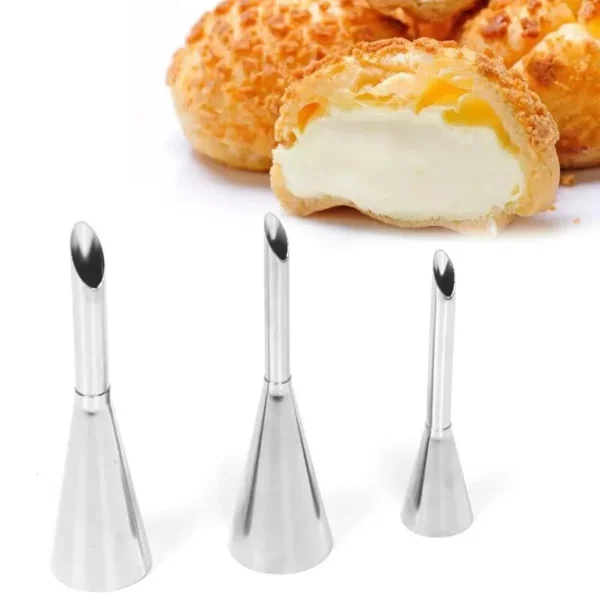 1PC Stainless Steel Puff Mouth Cake Puff Cream Flower Squeezer Western Pastry Cake Baking Tool Framed Mouth Baking Set Nozzle - Image 6