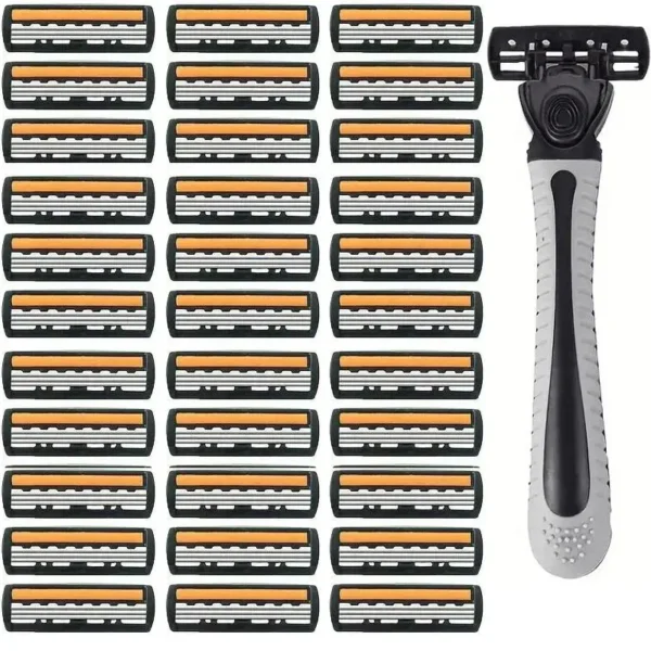 Men's Classic Manual Razor Vintage Water Wash Razor Blade Sharp Blade Anti Scratch Three Layer Blade Razor - Image 7