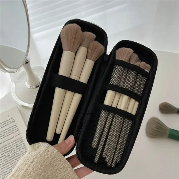 1pc Black Cosmetic Bag Waterproof Double Zipper Makeup Brushes Case Women Storage Bags Portable Travel Brush Holder Makeup Case - Image 2