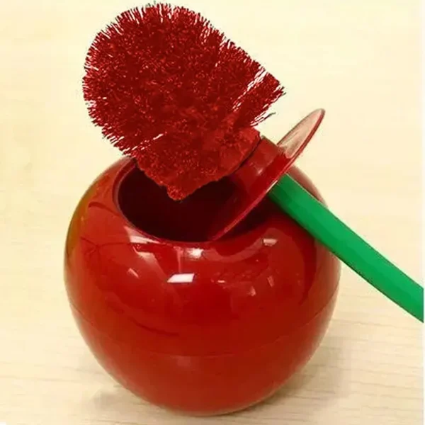 1pc Red Toilet Brush Creative Lovely Cherry Shape Lavatory Toilet Brush Holder Set Toilet Holder Bathroom Accessories - Image 3