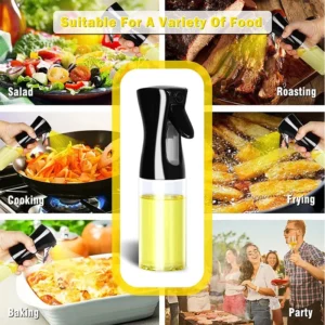 1PC 200/300ml Oil Spray Bottle Camping BBQ Cooking Kitchen Baking Olive Oil Dispenser Vinegar Air Fryer Sprayer Salad Gadgets