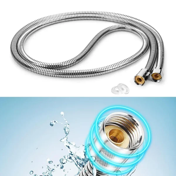 1pcs 2M Stainless Steel Hose Extension Tube Bathroom Shower Tube Extension Tube Water Pipe Draw Tube Bathroom Accessories - Image 3
